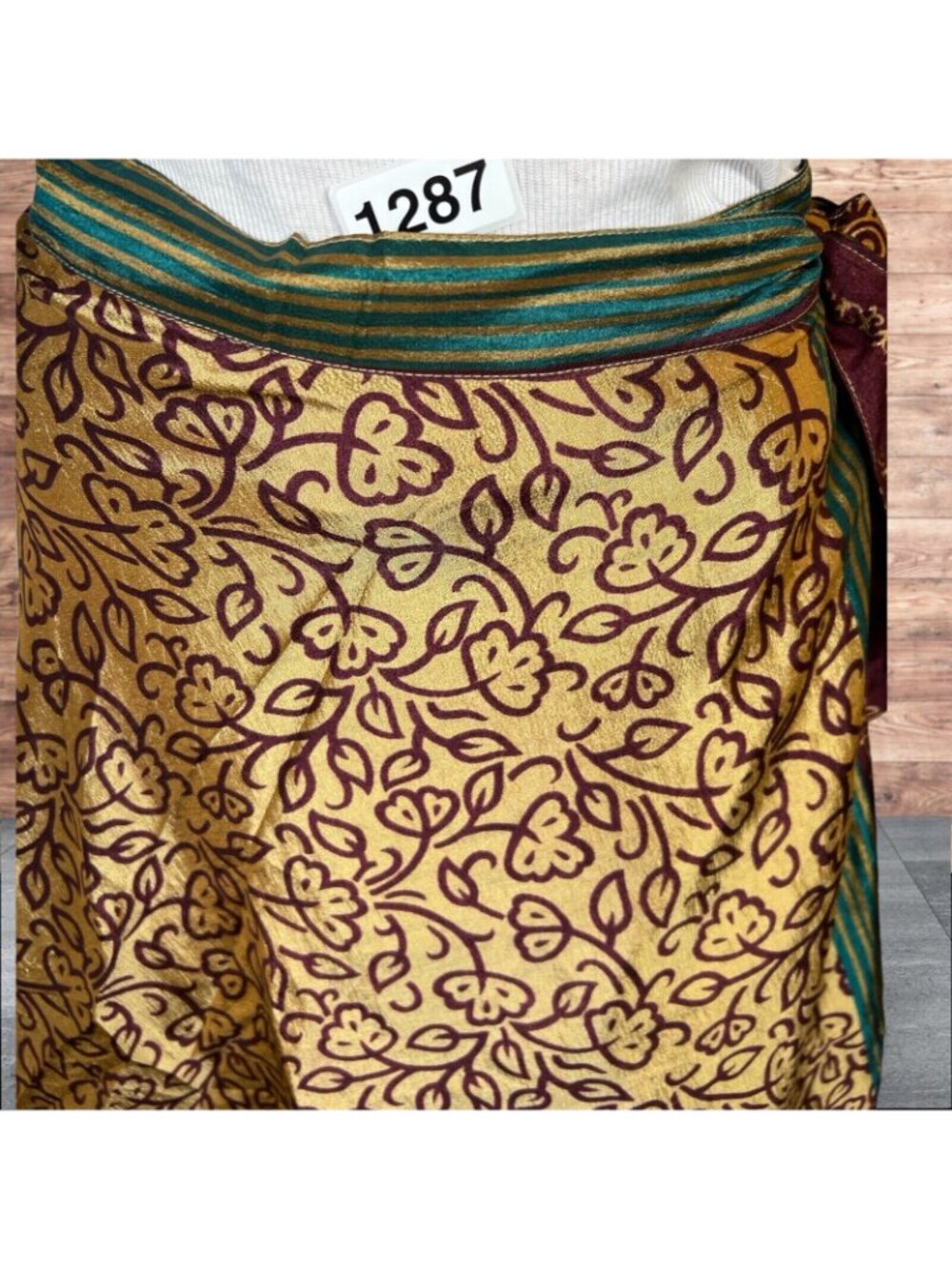 Boho Wrap Skirt Double Layer Sari Multi Wear 36 Travel Resort Festival Hippie - Picture 6 of 6